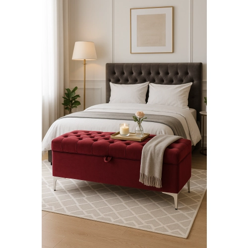 Kufer Pikowany CHESTERFIELD Bordo  / Model  Q-1 Rozmiary od 50 cm do 200 cm